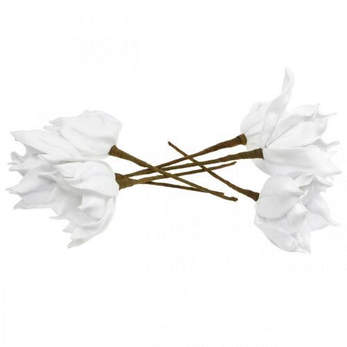 Künstliche Magnolie Weiß Kunstblume am Stiel Ø10cm Foam 6St