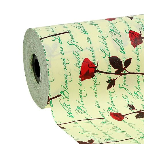 Floristik24 Manschettenpapier 25cm 100m Creme Rose