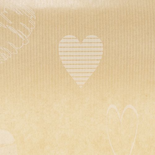 Manschettenpapier 25cm 100m Natur Herzen – Nassfestes Floristenpapier | Floristik24.de