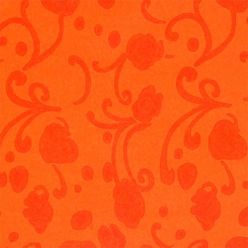 Floristik24 Manschettenpapier Orange mit Muster 25cm 100m