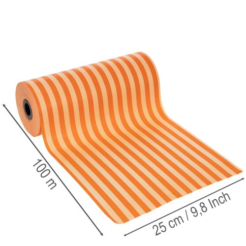 Manschettenpapier Rolle Orange gestreift 25cm 100m | Floristik24.de