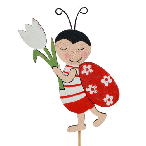 Floristik24 Marienkäfer Deko Blumenstecker Holz Metall 8,5cm 12 St