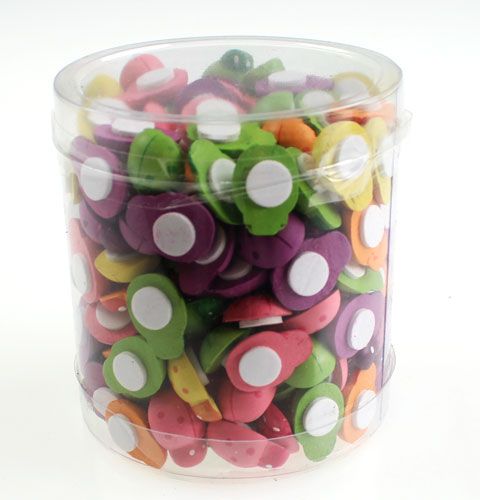 Floristik24 Holz-Marienkäfer zum Kleben 2cm farbig sort. 220 St