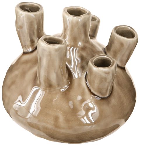 Maritime Vase Deko Korallen Design Braun Ø14,5cm H14cm