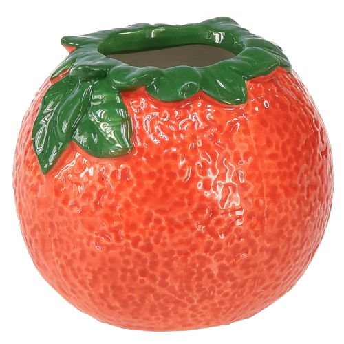 Mediterrane Deko Orange Vase Blumentopf Keramik Ø9cm
