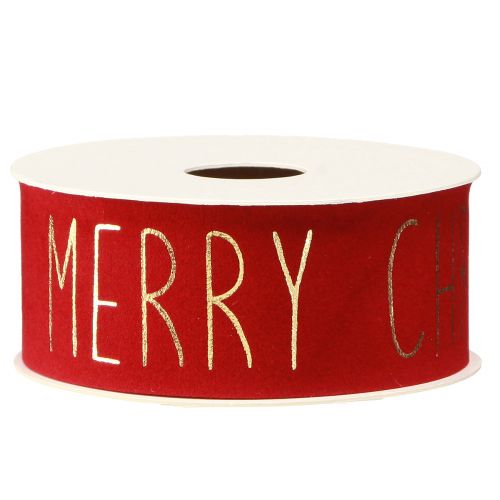 Floristik24 Merry Christmas Dekoband Zierband Rot Gold B40mm L5m