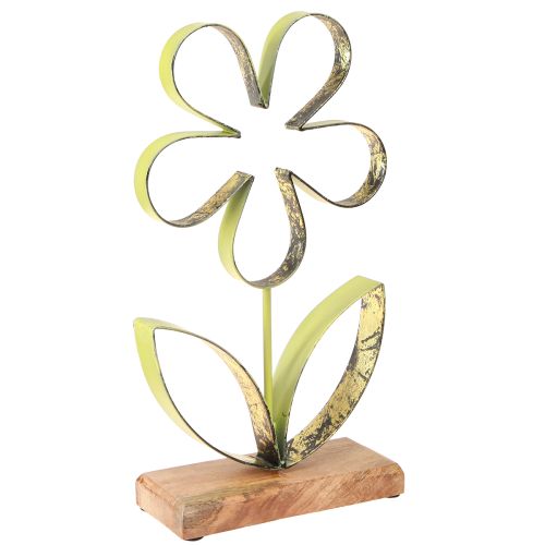 Metall Blume Deko Aufsteller Frühling Grün Gold H35cm