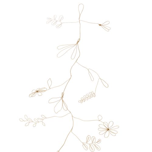 Artikel Metall Blumen Deko Girlande Draht für Blumenkranz Sommerdeko Wanddeko Gold 110cm