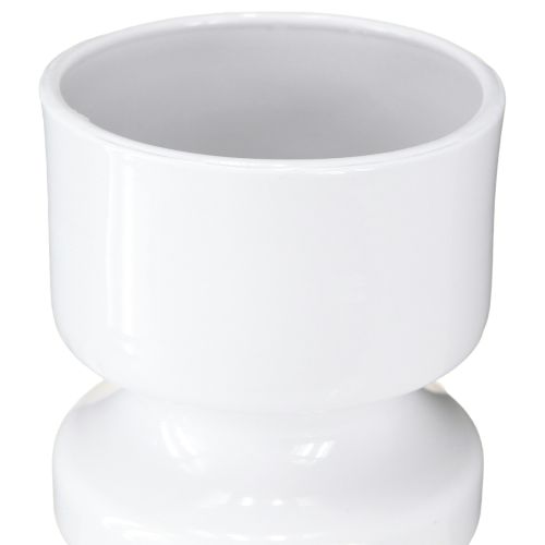 Artikel Metall Blumenvase in Creme Weiß Emaille Ø9cm H17,5cm