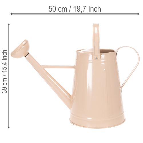 Metall Deko Gießkanne Sandfarben Vintage-Design für Pflanzen & Trockenblumen 50×22,5×39cm | Floristik24.de
