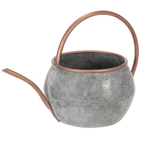 Metall Dekokanne Vintage Landhausstil, Gartendeko Gießkanne zum Bepflanzen, Silber Kupfer L41cm Ø26cm H30cm kaufen | Floristik24.de