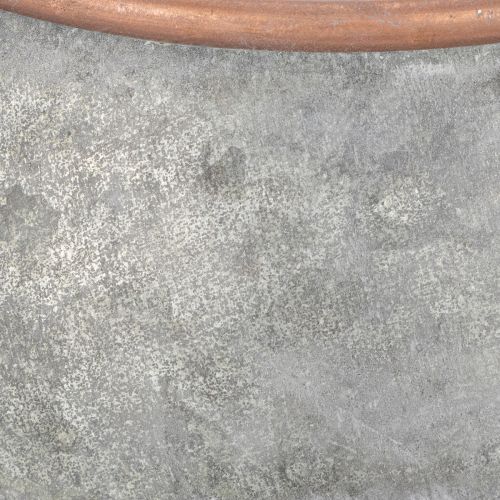 Metall Dekokanne Vintage Landhausstil, Gartendeko Gießkanne zum Bepflanzen, Silber Kupfer L41cm Ø26cm H30cm | Floristik24.de
