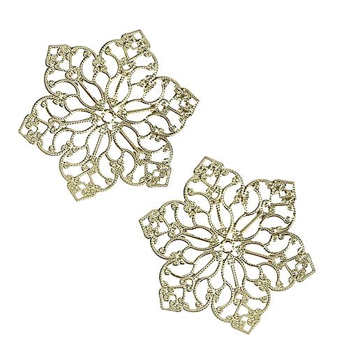 Metallblüte mit Ornament Ø5,5cm Gold 24St | Floristik24.de