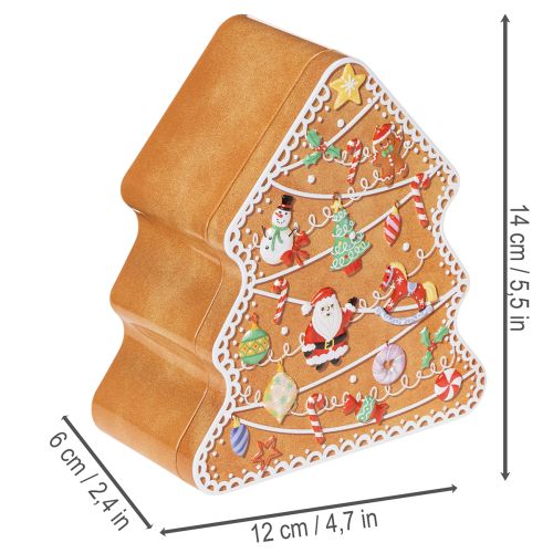 Weihnachtsdose Keksdose Tannenbaum und Haus Lebkuchenoptik 14cm 2St | Floristik24.de