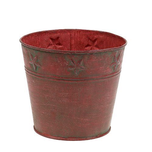 Metalleimer Rot mit Sternen Ø15cm H13cm | Floristik24.de