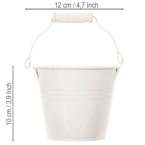 Artikel Metalleimer Weiß Ø12cm H10cm 8 St