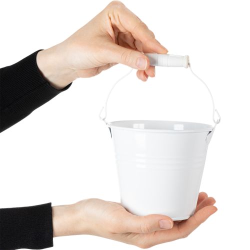 Artikel Metalleimer Weiß Ø12cm H10cm 8 St