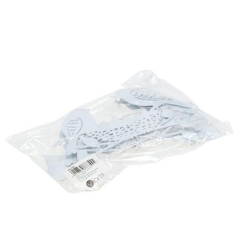 Floristik24 Metallhänger Vogelnest mit Herzen Weiß 18cm 3St