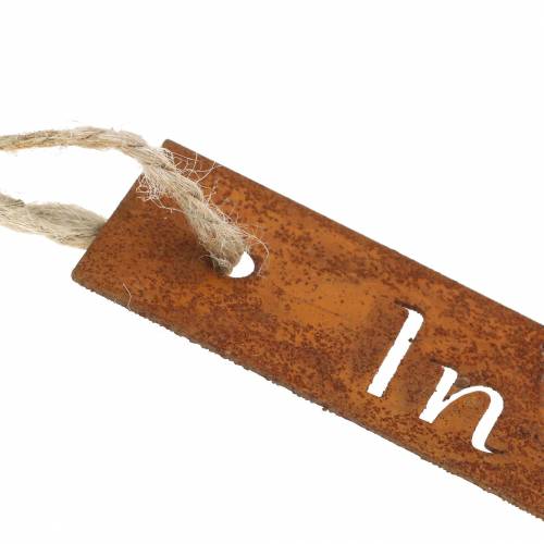 Floristik24 Grabschmuck Metallhänger „In stillem Gedenken“ Rost 25×3cm 6St