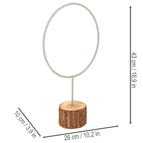 Deko Ring Metall auf Holzständer für Tischdekoration 43cm | Floristik24.de