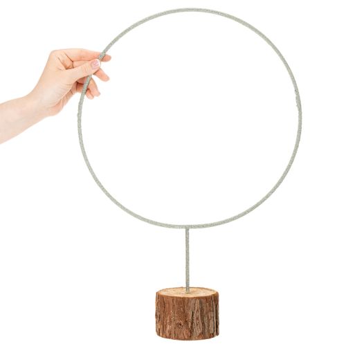 Dekoring rund auf Holzsockel Metall für Trockenblumen 52cm | Floristik24.de