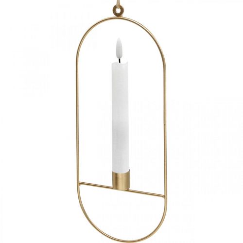 Floristik24 Kerzenhalter zum Hängen Golden Oval Metall 13×30,5cm 3St