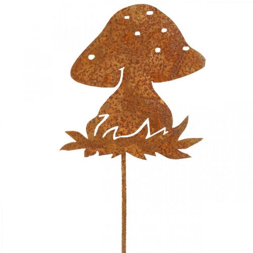 Floristik24 Metallstecker Fliegenpilz Herbstdeko Pilzdeko Edelrost 42cm