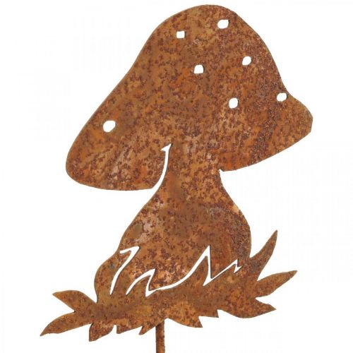 Floristik24 Metallstecker Fliegenpilz Herbstdeko Pilzdeko Edelrost 42cm