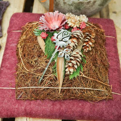 Floristik24 Metallstecker Rose Silber-Grau, Weiß gewaschen Metall 20cm × 8cm 12 St