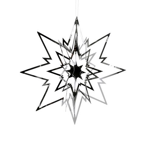 Floristik24 Metallstern zum Hängen 3D Silber 16cm