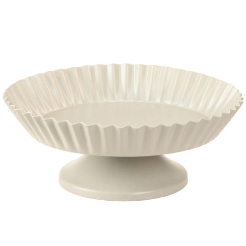 Floristik24 Metallteller Grau Dekoteller mit Fuß Metall Teller Ø14cm 2 St