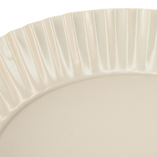 Floristik24 Metallteller Grau Retro Dekoteller mit Fuß Metall Ø24cm 2St