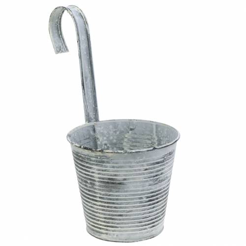 Blumentopf zum Hängen Metall Antik Creme Ø13cm H11,5cm