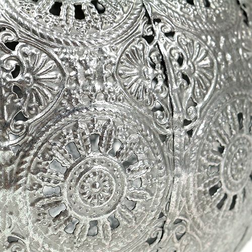 Artikel Metallwindlicht Silber orientalisch Ø17,5cm H12cm