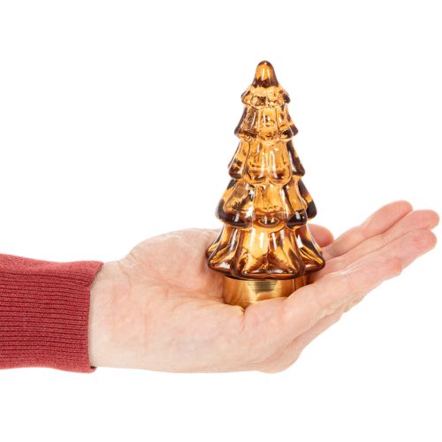Glas Weihnachtsbaum LED Deko für innen Batteriebetrieben 13cm 2St | Floristik24.de