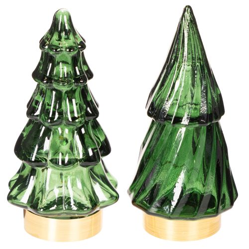 Glas Tannenbaum mit LED Tischdeko Weihnachten 13cm 2St kaufen | Floristik24.de