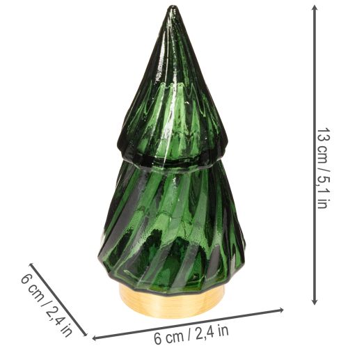 Glas Tannenbaum mit LED Tischdeko Weihnachten 13cm 2St | Floristik24.de