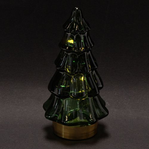 Glas Tannenbaum mit LED Tischdeko Weihnachten 13cm 2St | Floristik24.de