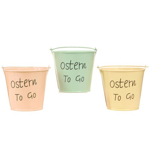 Artikel Mini Eimer Deko Ostern to Go Orange Mint Gelb 8×7cm 6 St