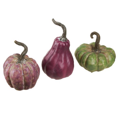 Floristik24 Mini Kürbis Deko Grün Berry Herbstdeko Sortiert 7,5/9/11cm 3 St
