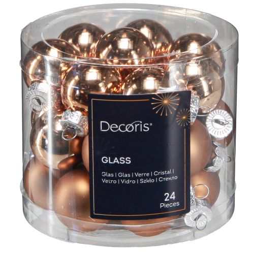 Floristik24 Mini Weihnachtsbaumkugeln Glas in Gold Ø2,5cm 22 St