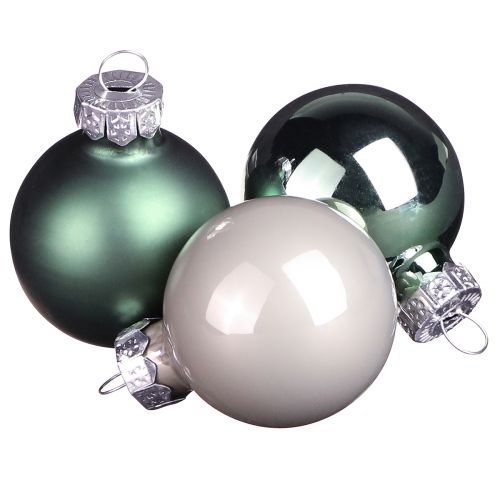 Mini Weihnachtskugeln Glas Grün Perlmuttgrau Ø3cm 22 St kaufen | Floristik24.de