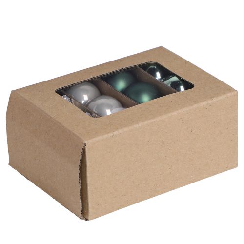 Mini Weihnachtskugeln Glas Grün Perlmuttgrau Ø3cm 22 St | Floristik24.de