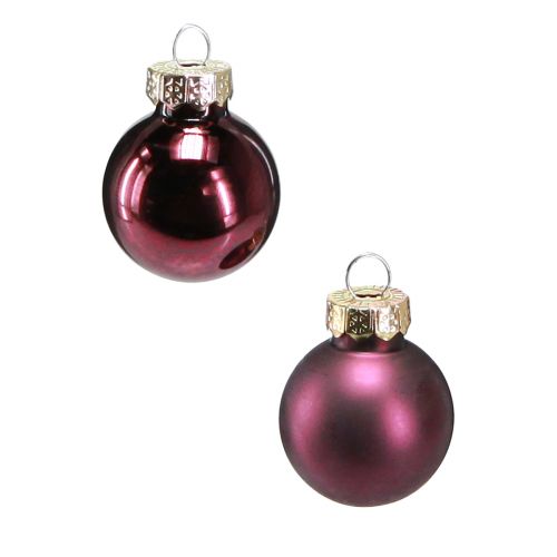 Floristik24 Mini Weihnachtskugeln Glas Ø2,5cm Mauve 22 St
