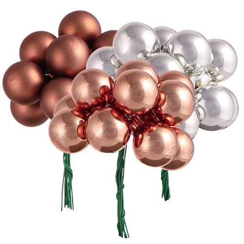 Artikel Mini Weihnachtskugeln Silber Apricot Draht Ø25mm 140 St