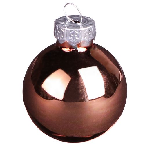 Artikel Mini Weihnachtskugeln Silber Apricot Glas Ø3cm 22 St