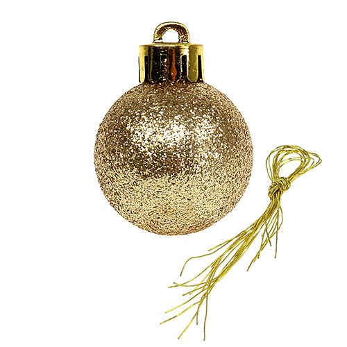 Floristik24 Mini Weihnachtskugel Gold Ø3cm 14St