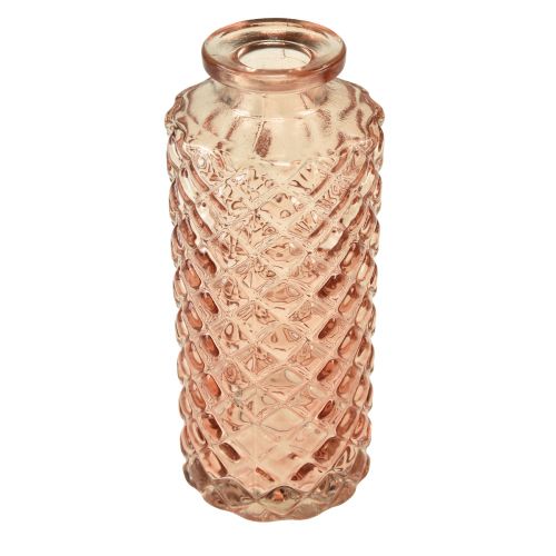 Floristik24 Mini Glasvase Rauten Kristall Optik Braun H13,5cm 4St