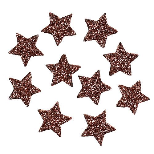 Floristik24 Mini Glitterstern zum Streuen Braun 2,5cm 48 St