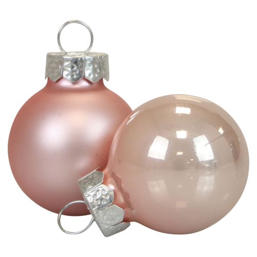 Floristik24 Mini Weihnachtskugeln Glas Rosa Matt/Glänzend Ø2,5cm 22 St